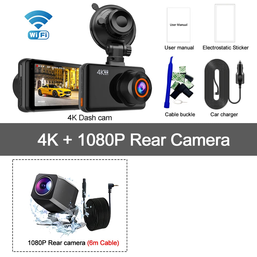 Soam View 4K: cámara de tablero dual con WiFi y monitor 24 horas