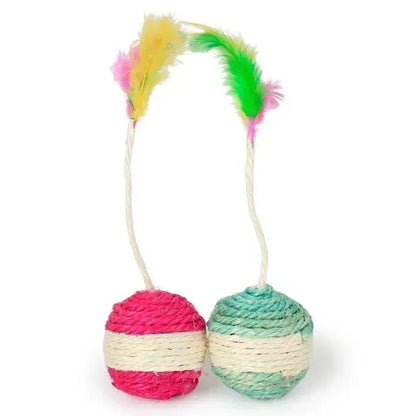 Scratch &amp; Play : Jouet pour chat en sisal avec plumes