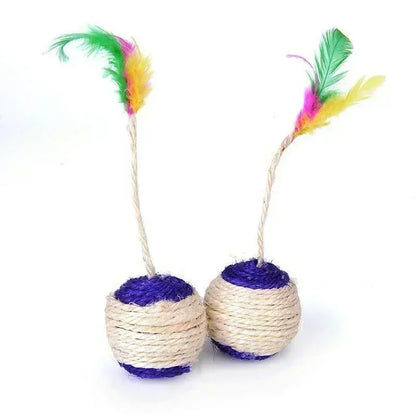 Scratch &amp; Play : Jouet pour chat en sisal avec plumes