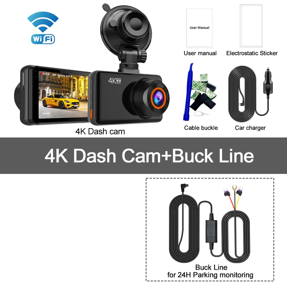 Soam View 4K: cámara de tablero dual con WiFi y monitor 24 horas